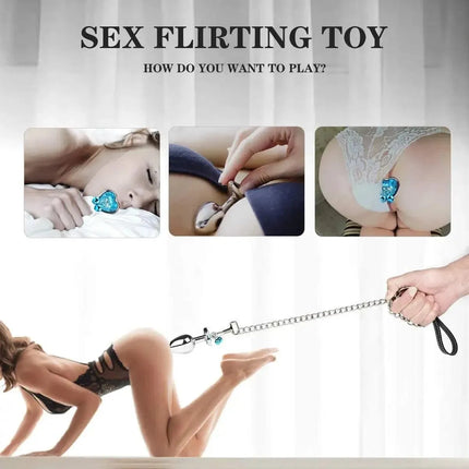 Metal Butt Plug Bell Anal Sex Toy Traction Chain