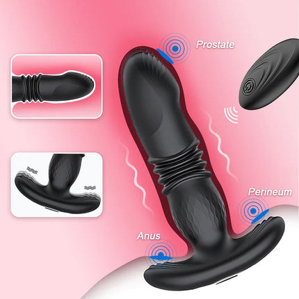 Prostate Thrusting Vibration Butt Plug with Remote Control