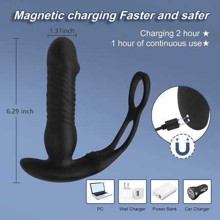 Wireless Remote Control Telescopic Strong Shock Prostate Massager