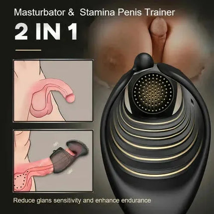 Automatic Adjustable Buckle 10 Vibrating Modes Masturbation Cup