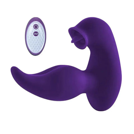 Remote Control Double Tongue Licking Wearable Anal Vibrator