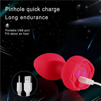 Wireless Remote Control 10 Frequency Strong Shock Rose Vibrator