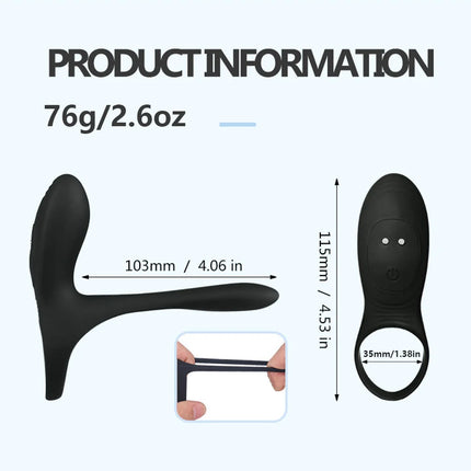 3-in-1 Wireless Remote Vibrating Cock Ring & Clit Stimulator