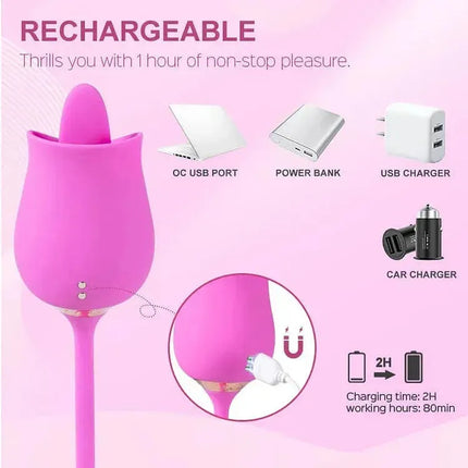 Rose Clit Licker and Tapping Egg Vibrator