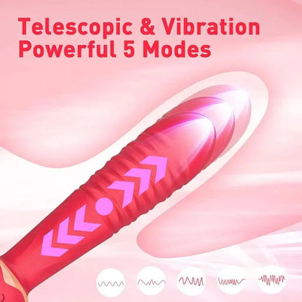 Rose Toy for Woman YIRSA Tongue Licking Toy Telescopic Dildo with 7 Licking & 5 Thrusting Modes G Spot Vibrator Nipple Clitoral Stimulator Adult Sex Toys for Women Pleasure