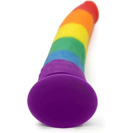 Pride Dildo - The 8" Silicone Rainbow Dildo With Suction Cup