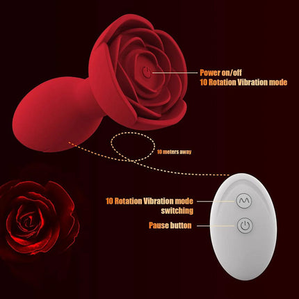 App / Wireless Remote Control 360 ° Rotating Rose Anal Vibrator