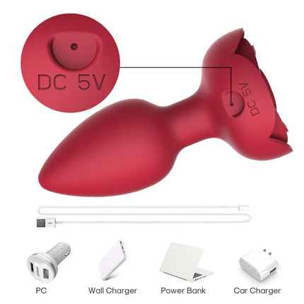 Wireless Remote Control Vibration Rose Anal Plug