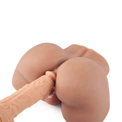 6.2lbs Brunet Doggy-Style Dangling Balls Derriere Fun Realistic Butt Masturbator - SIKXTOA