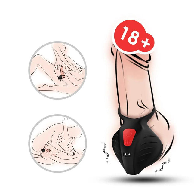 Adjustable Testicle Vibrator & Penis Ring