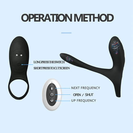 3-in-1 Wireless Remote Vibrating Cock Ring & Clit Stimulator