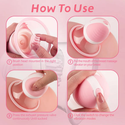 Sucking Rotating Vibrating Nipple Breast Massager Pump