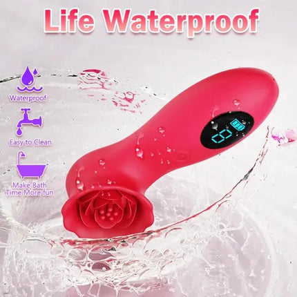 9 Tapping Modes LCD Display Rose Clit Vibrator