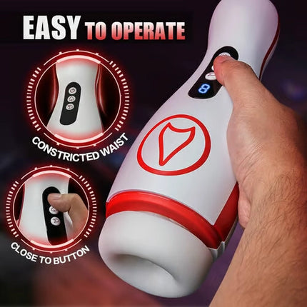 7 Adjustable Sucking Vibrating Deepthroat Blowjob Masturbation Cup - SIKXTOA