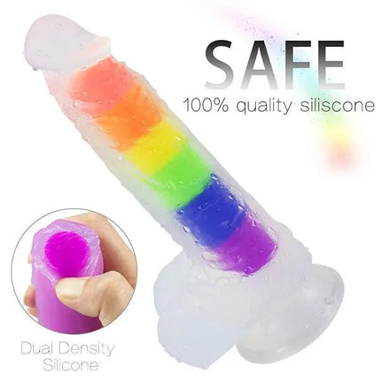 7.48Inch Jelly Rainbow Dildo