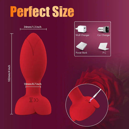 App / Wireless Remote Control 360 ° Rotating Rose Anal Vibrator