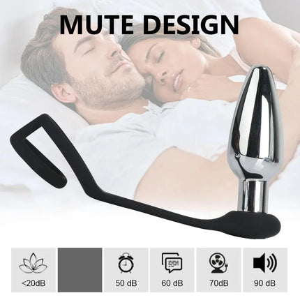 Wireless Remote Control Metal Anal Vibrator With Double Rings