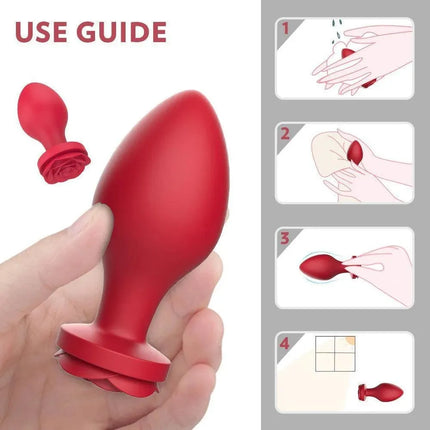 Blooming Silicone Rose Butt Plug Toy Set