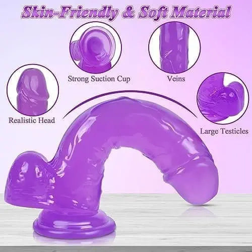 Wearable Adjustable Strap On Dildo, Realistic Harness 8.3-Inch Soft Silicone Dildos, Strapless Adult Sex Toy For Couples’ Pegging, Lesbians, Gay, And Female Pleasure, Purple