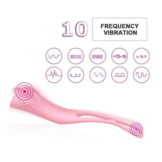 Ballerina Vibrator Tongue Licking Penis Ring Vibrator for Couples