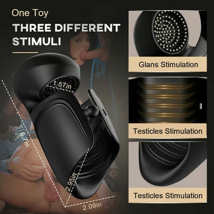 Automatic Adjustable Buckle 10 Vibrating Modes Masturbation Cup