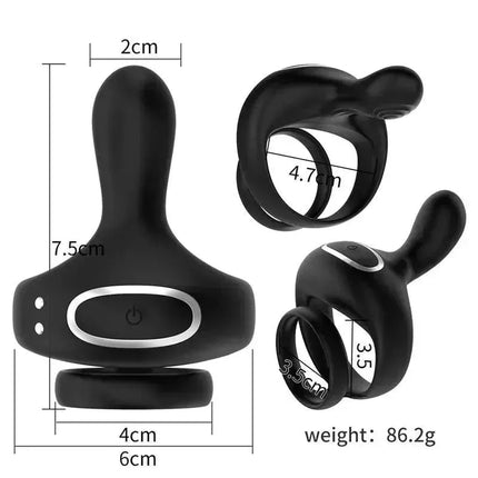 App Remote Control Dual Cock Penis Rings Delay Ejaculation Penis Vibrator