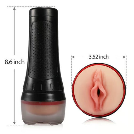 2 IN1 Vibrating & Realistic Vagina Fleshlight Masturbator