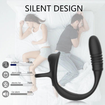 2 In 1 Wearable Telescopic Double-ring Prostate Massager Wireless Remote Control