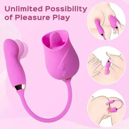 Rose Clit Licker and Tapping Egg Vibrator