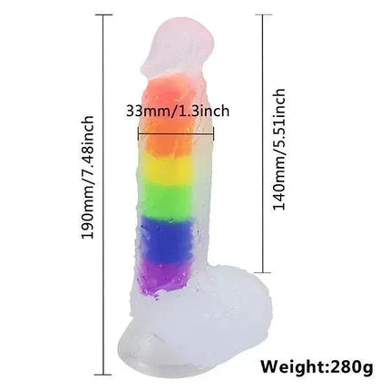 7.48Inch Jelly Rainbow Dildo