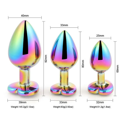 Colored Heart-shaped Butt Plug Set