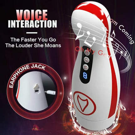 7 Adjustable Sucking Vibrating Deepthroat Blowjob Masturbation Cup - SIKXTOA