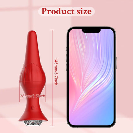 App & Wireless Remote Control 9 Frequency Rose Anal Plug