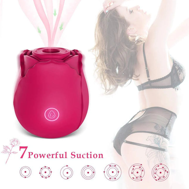 Rose Sex Toy with 10 Frequency, Vibration Clitoris Stimulator Sucking Vibrator for Woman Sex Toy