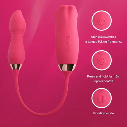 9 Vibration Modes and 7 French Kissing 3-in-1 Bitting & Thrusting Vibrator