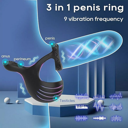 App Remote Control Vibrating Testicle Massager & Penis Ring