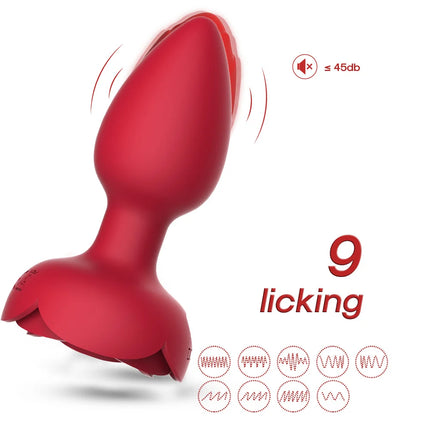 Wireless Remote Control Vibration Rose Anal Plug