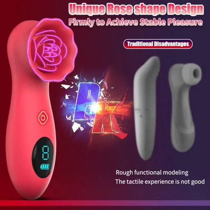 9 Tapping Modes LCD Display Rose Clit Vibrator