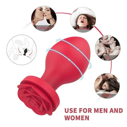 Blooming Silicone Rose Butt Plug Toy Set