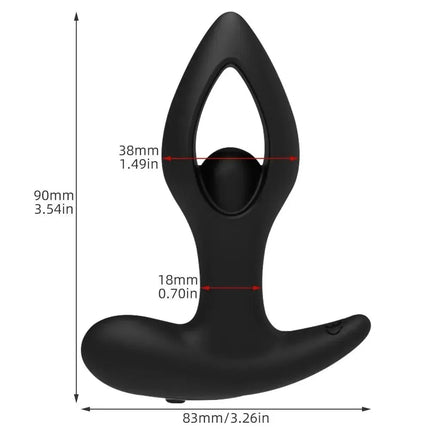 Hollow Heart Shaped Vestibular Vibration Anal Plug Butt Vibrator