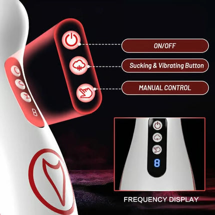 7 Adjustable Sucking Vibrating Deepthroat Blowjob Masturbation Cup - SIKXTOA