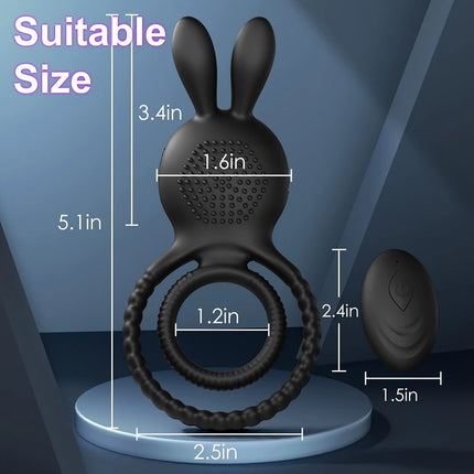 Rabbit Head Vibration Double Rings For Couples