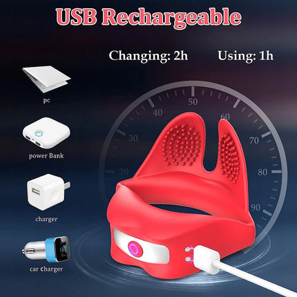 Male Rose Toy Wireless Remote Control Vibrating Penis Ring