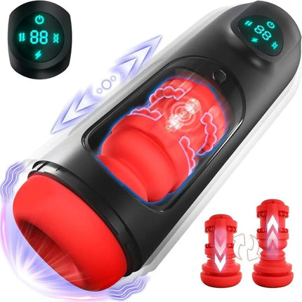 Male Masturbator with LCD and 8 Unique Vibration & Thrust Modes