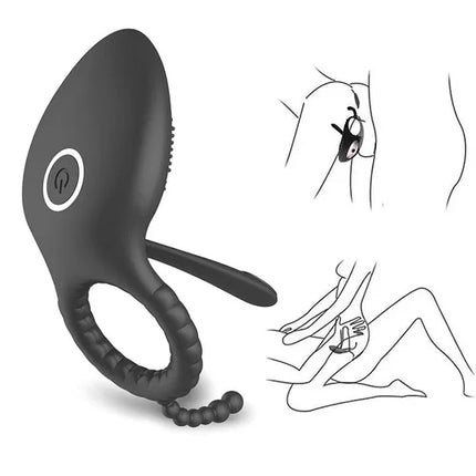 Double Shock Vibration Cock Ring For Couples