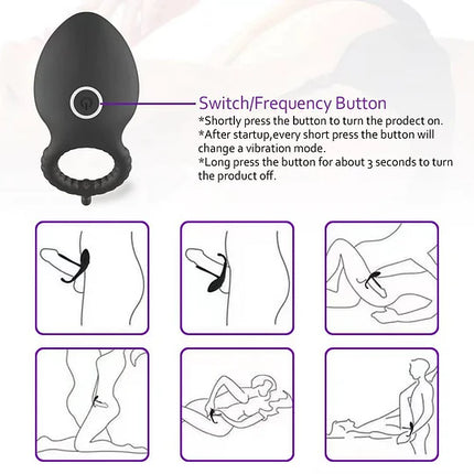 Double Shock Vibration Cock Ring For Couples