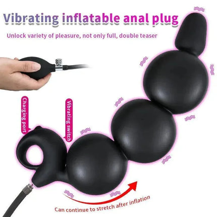 Manual Inflatable & Vibrating Anal Beads