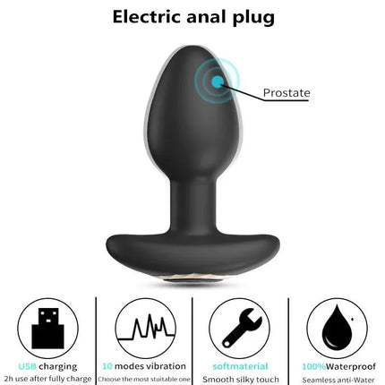 Wireless Remote Control 10 Modes Vibrating Butt Plug