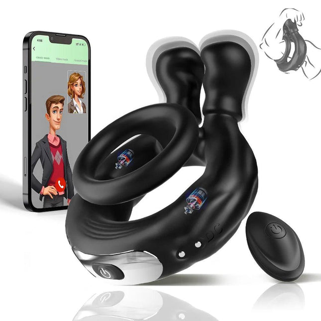 Vibrating Dual Penis Rings & Clit Stimulator For Couple