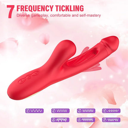 Vibrator with 7 Frequency Vibrations, Clamping, Sucking, Female Teasing Masturbation Device